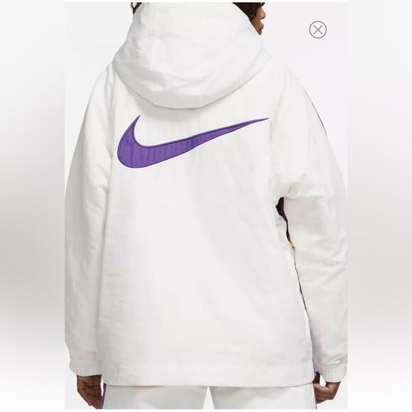 Nike Ambush LA Lakers Spellout NBA Jacket Coat Puffer Zip Button White NWT Med - Picture 12 of 14